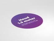 Houd anderhalve meter afstand - Vloervinyl - 100cm rond - Kleur: Purple