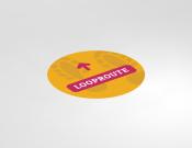 Looproute - Vloervinyl - 50cm rond - Kleur: Yellow