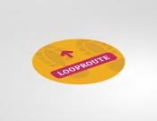 Looproute - Vloervinyl - 100cm rond - Kleur: Yellow