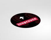 Looproute - Vloervinyl - 100cm rond - Kleur: Black