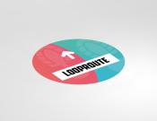 Looproute - Vloervinyl - 100cm rond - Kleur: Pink/blue