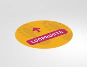 Looproute - Vloervinyl - 150cm rond - Kleur: Yellow