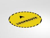 Looproute - Vloervinyl - 150cm rond - Kleur: Caution
