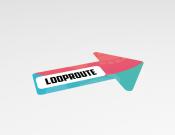 Looproute rechts  - Vloersticker - 20x30cm (10 stuks) - Kleur: Pink/blue