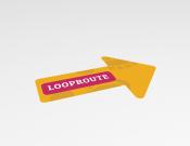 Looproute rechts  - Vloersticker - 20x30cm (10 stuks) - Kleur: Yellow