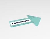Looproute rechts  - Vloersticker - 20x30cm (10 stuks) - Kleur: Minty