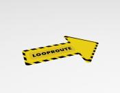 Looproute rechts  - Vloersticker - 20x30cm (10 stuks) - Kleur: Caution