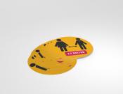 Houd afstand -  Vloersticker - 25cm (10 stuks)  - Kleur: Yellow