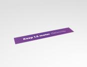 Keep 1,5 meter distance - Vloersticker - 150x25cm  - Kleur: Purple