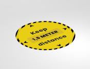 Keep 1,5 meter distance - Vloersticker - 150cm rond - Kleur: Caution