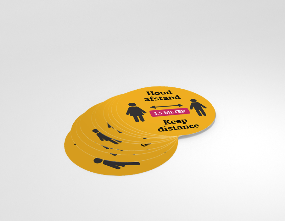 Houd afstand - Keep distance - Multi-language - Sticker- 25cm (10 stuks)  hoofdafbeelding
