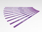 Houd 1,5 meter afstand - Twee richtingen - Vloersticker - 150x5cm (10 stuks) - Kleur: Purple