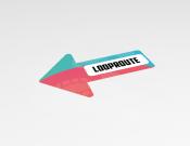 Looproute links - Vloerststicker - 20x30cm  (10 stuks) - Kleur: Pink/blue