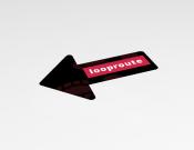 Looproute links - Vloerststicker - 20x30cm  (10 stuks) - Kleur: Black