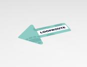 Looproute links - Vloerststicker - 20x30cm  (10 stuks) - Kleur: Minty
