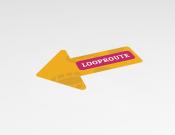 Looproute links - Vloerststicker - 20x30cm  (10 stuks) - Kleur: Yellow