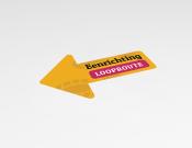 Eenrichting looproute links - Vloersticker - 30x20cm (10 stuks) - Kleur: Yellow