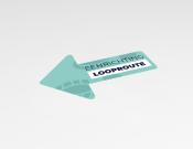 Eenrichting looproute links - Vloersticker - 30x20cm (10 stuks) - Kleur: Minty