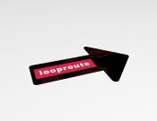 Looproute rechts -Vloervinyl - 30x45 cm - Kleur: Black