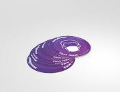 Mondkapje verplicht - Face mask required - Multi-language - Sticker - 25cm (10 stuks) - Kleur: Purple