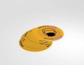 Mondkapje verplicht - Face mask required - Multi-language - Sticker - 25cm (10 stuks) - Kleur: Yellow