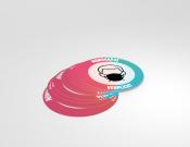 Mondkapje verplicht - Sticker - 25cm rond (10 stuks) - Kleur: Pink/blue