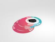 Gelieve een mondkapje dragen - Sticker - 25cm rond (10 stuks)  - Kleur: Pink/blue