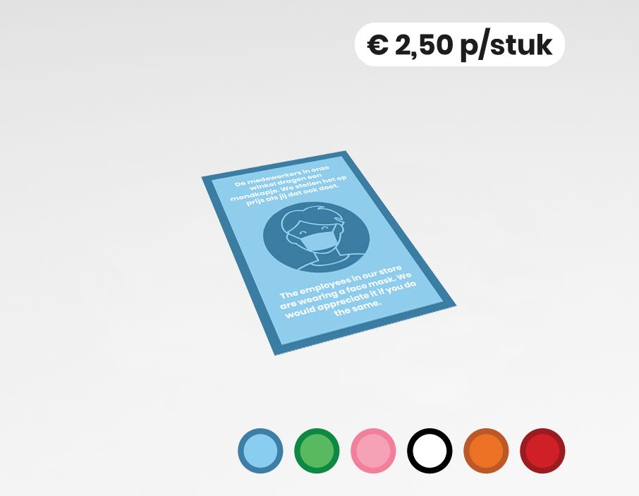 Mondkapje advies - Multi-language - Sticker - 20x30cm (10 stuks)