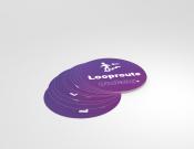 Looproute omlaag - Vloersticker - 25cm (10 stuks) - Kleur: Purple
