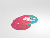 Wij mogen X klanten ontvangen - Gepersonaliseerde sticker - 25cm rond (10 stuks)  - Kleur: Pink/blue