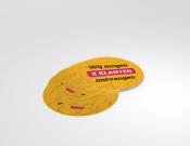 Wij mogen X klanten ontvangen - Gepersonaliseerde sticker - 25cm rond (10 stuks)  - Kleur: Yellow