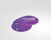 Wij mogen X klanten ontvangen - Gepersonaliseerde sticker - 25cm rond (10 stuks)  - Kleur: Purple