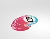 QR-code checkpunt - Sticker - 25cm rond (10 stuks) - Kleur: Pink/blue