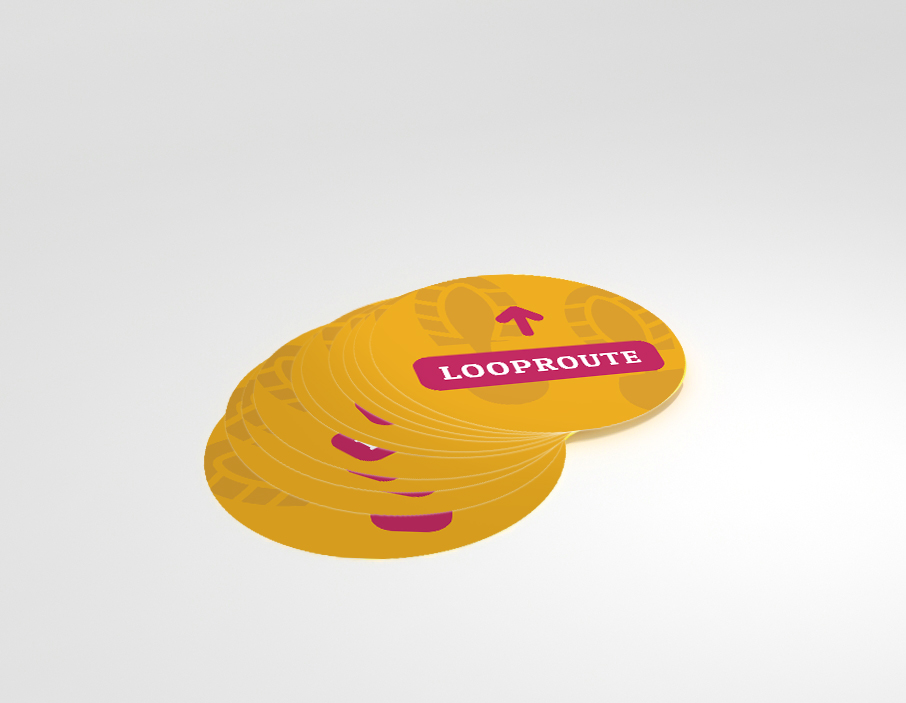Looproute - Vloersticker - 25cm rond (10 stuks) hoofdafbeelding