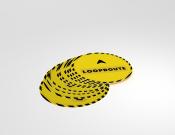 Looproute - Vloersticker - 25cm rond (10 stuks) - Kleur: Caution
