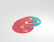 Looproute - Vloersticker - 25cm rond (10 stuks) - Kleur: Pink/blue