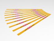 Achter deze lijn wachten - Vloersticker -  150x5cm (10 stuks) - Kleur: Yellow