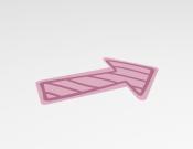 Vloersticker pijl 20x30cm school (10 stuks) - Kleur: Pink